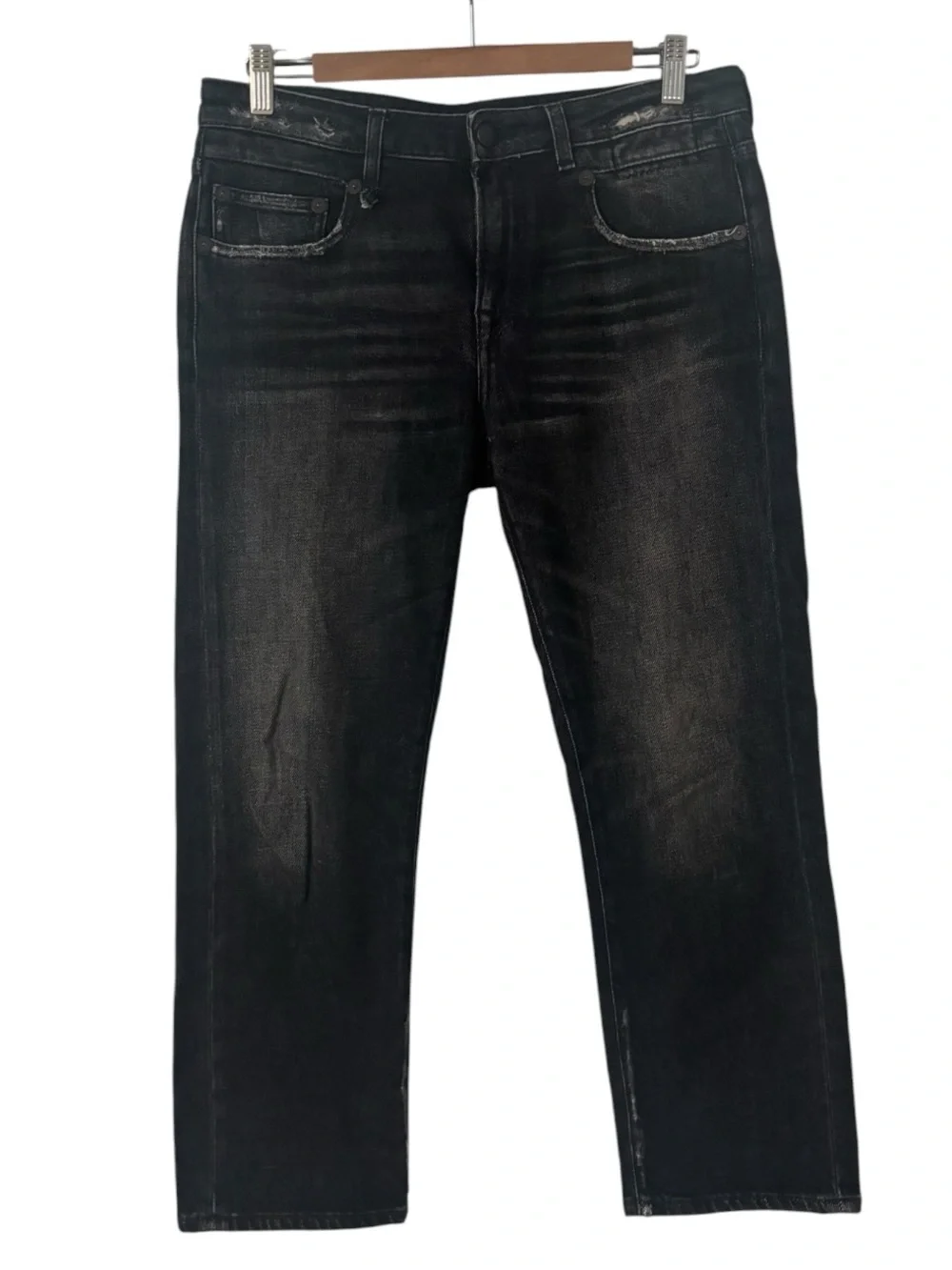 R13 Boy Straight Leg Jeans - Abbey Black - Picture 2 of 6
